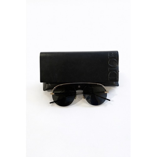 Dior Diorevolution Aviator Sunglasses Silver Gold Frame Black Lens Csa2k 58mm